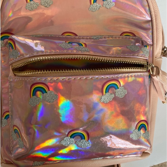 Rainbow Glitter Iridescent Pink Kids Backpacks - Picture 3 of 8